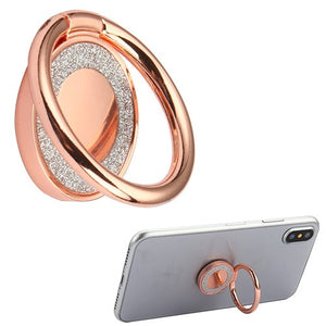 Stand-Rose Gold 3D Crystal Bling Metal Ring Stand
