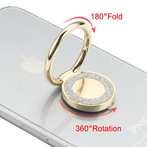 Stand-Gold 3D Crystal Bling Metal Ring Stand