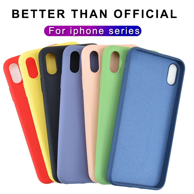 Luxury Official Silicone Case For iphone 7 8 6S 6 Plus X XS 12 mini 11 Pro MAX XR Case for Apple iphone X 12 pro max Cover case