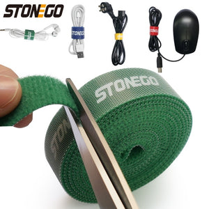 STONEGO USB Cable Winder Cable Organizer Ties Mouse Wire Earphone Holder HDMI Cord Free Cut Management Phone Hoop Tape Protector